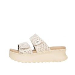 Sandały Hey Dude Model Delray Slide Surf Baja Kolor Beżowy. Brązowe sandały damskie Hey dude, bez wzorów, z materiału, bez obcasa, bez zapięcia. Za 199.00 zł.