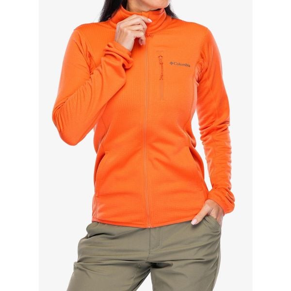 Bluza polarowa damska Columbia Essential Hike Grid Fleece Full Zip. Brązowe bluzy damskie Columbia, bez wzorów, z polaru, bez kaptura. Za 277.99 zł.