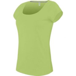 Koszulka damska Kariban Col Bateau. Zielone koszulki sportowe damskie KARIBAN, bez wzorów, z bawełny, bez kołnierzyka, bez ramiączek. Za 65.00 zł.