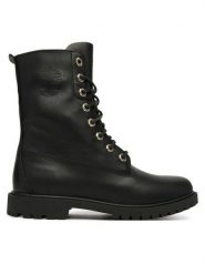 Timberland Trzewiki Premium 8 Inch Lace Up Wp TB0A43MXW021 Czarny. Czarne botki damskie Timberland, ze skóry, bez obcasa, na płaskiej podeszwie, bez zapięcia. Za 899.99 zł.