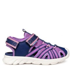 Sandały Geox. Niebieskie sandały dziewczęce Geox, bez zapięcia. Za 259.99 zł.