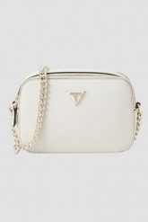 GUESS Biała kopertówka damska Noelle II. Białe kopertówki damskie Guess, z aplikacjami, ze skóry ekologicznej, bez dodatków. W wyprzedaży za 419.99 zł.