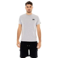 Koszulka z bawełna na siłownia na czas wolny. Szare buty sportowe męskie LEONE 1947 APPAREL, z bawełny, bez zapięcia, na fitness i siłownię. W wyprzedaży za 69.47 zł.