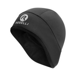Czapka pod kask unisex Rogelli Lazio, softshellowa. Czarne czapki i kapelusze damskie Rogelli, na zimę, bez wzorów, sportowe. W wyprzedaży za 59.00 zł.