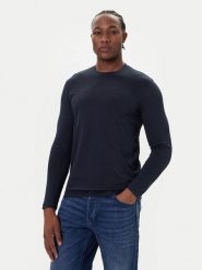 Bugatti Longsleeve 8330-85044D Granatowy Regular Fit. Niebieskie bluzki z długim rękawem męskie Bugatti, m, bez wzorów, z bawełny, bez kołnierzyka. Za 199.99 zł.