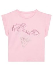 Guess T-Shirt J5GI32 K8HM4 Różowy Regular Fit. Czerwone t-shirty i topy dla dziewczynek Guess, z aplikacjami, z bawełny, bez ramiączek. Za 79.99 zł.