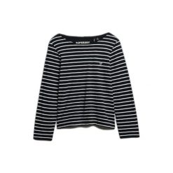 Damska koszulka z długim rękawem Superdry Studios Slub. Czarne t-shirty damskie Superdry., bez wzorów, eleganckie, bez kołnierzyka. W wyprzedaży za 141.75 zł.