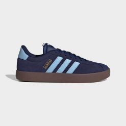 Sneakersy męskie ADIDAS VL Court 3.0. Niebieskie buty sportowe męskie Adidas, z kauczuku, eleganckie, bez zapięcia. Za 319.99 zł.