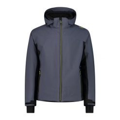 Kurtka narciarska z materiału serżowego CMP. Szare kurtki sportowe damskie CMP, m, bez wzorów, z lycry, z kapturem, narciarskie. Za 539.99 zł.