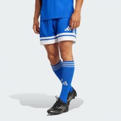 Szorty Squadra 25. Białe krótkie spodenki sportowe męskie Adidas, s, bez wzorów, do piłki nożnej. Za 99.95 zł.
