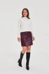 Spódnica z kieszeniami burgundowa. Czerwone spódnice damskie MOODO, l, bez wzorów, z poliesteru. Za 119.99 zł.