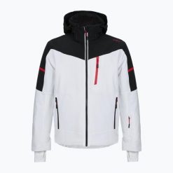 Kurtka narciarska męska CMP 35W0077 Zip Hood. Białe kurtki snowboardowe męskie CMP, m, bez wzorów, bez kaptura, narciarskie. Za 959.99 zł.