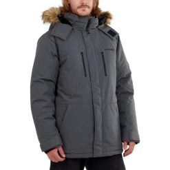 Płaszcz zimowy męski Fundango Spirit. Szare płaszcze męskie Fundango, na zimę, l, bez wzorów, klasyczne, bez kaptura. Za 599.90 zł.