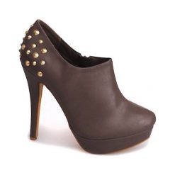 Eleganckie Botki Na Szpilce 8860P Khaki. Brązowe botki damskie ButyModne, eleganckie, bez obcasa, na koturnie, bez zapięcia. Za 77.99 zł.