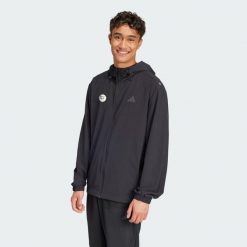 Bluza dresowa Algeria. Czarne bluzy sportowe męskie Adidas, l, bez wzorów, z dresówki, bez kaptura. Za 361.50 zł.