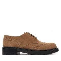 Oxfordy Pollini. Brązowe półbuty damskie Pollini, bez wzorów, bez obcasa, bez zapięcia. Za 1,299.00 zł.
