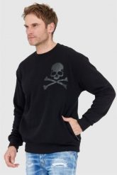 PHILIPP PLEIN Czarna bluza męska ls skull, Rozmiar L. Czarne bluzy męskie Philipp Plein, l, bez wzorów, bez kaptura. W wyprzedaży za 1,520.99 zł.