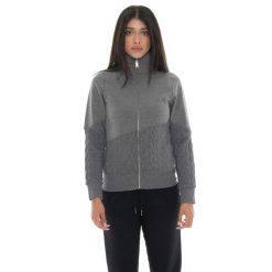 Bluza zimowa Damen ze Stehkragen und Reißverschluss, Leone 1947 Warkocz. Szare bluzy damskie LEONE 1947 APPAREL, bez wzorów, z bawełny, na fitness i siłownię. W wyprzedaży za 157.01 zł.