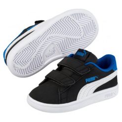 Puma Tenisówki Chłopięce Smash v2 Buck V Inf Black - White-Strong Blue 25. Białe trampki i tenisówki chłopięce Puma, w paski, sportowe. Za 149.00 zł.