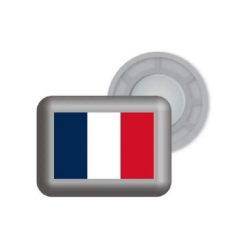 Magnetyczne uchwyty na śliniaki z flagą Francji Bibbits. Szare śliniaki dla dzieci BIBBITS, bez wzorów, z materiału. Za 106.50 zł.