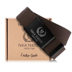 Pasek parciany PAOLO PERUZZI PW-26-105 brązowy. Brązowe paski damskie Paolo Peruzzi, bez wzorów, z jeansu. Za 34.99 zł.