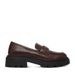 Loafersy Guess Jeans. Brązowe mokasyny damskie Guess Jeans, z jeansu. Za 249.99 zł.