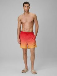 4F Spodenki plażowe boardshorty męskie - czerwone S. Czerwone kąpielówki męskie 4f, m, bez wzorów, z materiału, do pływania. Za 99.99 zł.