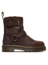 Dr. Martens Botki Crazy Horse DM41870200 Brązowy. Brązowe botki damskie Dr. Martens, ze skóry, bez obcasa, na płaskiej podeszwie, bez zapięcia. Za 1,039.00 zł.