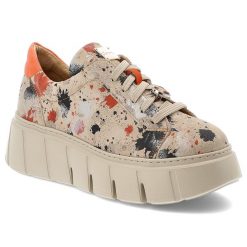 Pomarańczowe Sneakersy Maciejka Stylowe Obuwie Damskie Z Ciekawą Cholewką. Brązowe półbuty damskie Maciejka, bez wzorów, eleganckie, bez obcasa, bez zapięcia. Za 509.00 zł.