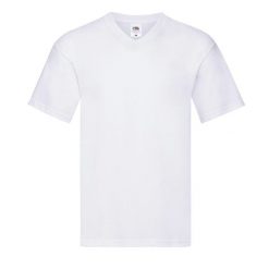 Męska Oryginalna Koszulka Z Dekoltem W Szpic. Białe koszulki sportowe męskie Fruit of the Loom, m, bez wzorów, bez kołnierzyka, bez ramiączek, trekkingowe. Za 27.99 zł.
