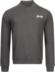 Bluza męska Jeep Bomber Neck szara 2XL. Szare bluzy męskie Jeep, na lato, l, bez wzorów, z bawełny, bez kaptura. Za 98.07 zł.
