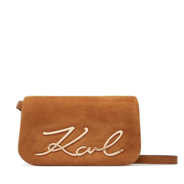 Torebka KARL LAGERFELD. Brązowe listonoszki damskie KARL LAGERFELD, bez wzorów, bez dodatków. Za 805.99 zł.