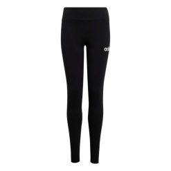 Legginsy dziewczęce adidas Essentials. Czarne legginsy dla dziewczynek Adidas, bez wzorów, z bawełny, długie. Za 99.40 zł.