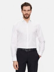 Calvin Klein Koszula K10K108426 Biały Slim Fit. Białe koszule męskie Calvin Klein, m, bez wzorów, z bawełny, biznesowe, bez kołnierzyka, bez ramiączek. Za 269.99 zł.