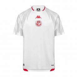 Koszulka Domowa Tunezji Coupe du Monde 2026. Białe koszulki sportowe męskie Kappa, xl, bez wzorów, z materiału, bez kołnierzyka, bez ramiączek, na fitness i siłownię. Za 415.00 zł.