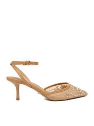 DeeZee Czółenka CEO-CD25-09-3 Beżowy. Brązowe czółenka damskie DeeZee, bez wzorów, z materiału, bez obcasa, bez zapięcia. Za 159.99 zł.