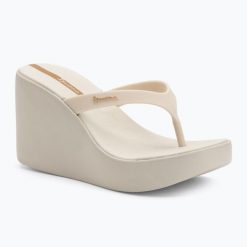 Japonki damskie Ipanema High Fashion II. Brązowe klapki damskie Ipanema, bez wzorów, z materiału, eleganckie, bez obcasa. Za 129.99 zł.