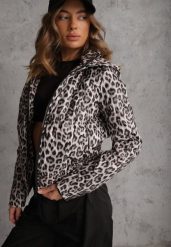 Panterkowa Kurtka z Odpinanym Kapturem Anastaera. Kurtki damskie Renee, na wiosnę, l, bez wzorów, z poliesteru. Za 149.99 zł.