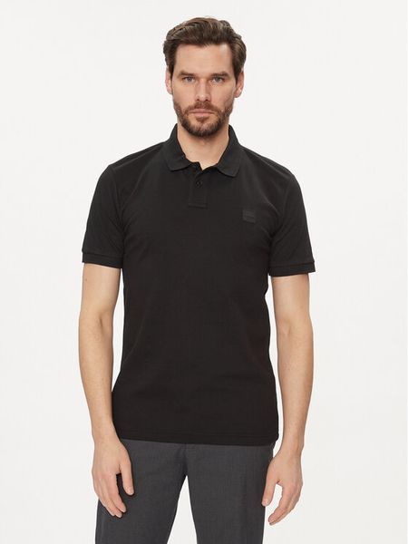 Boss Polo Passenger 50507803 Czarny Slim Fit. Czarne koszulki polo męskie Boss, m, bez wzorów, z bawełny, bez ramiączek. Za 279.99 zł.