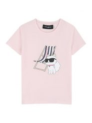 Karl Lagerfeld Kids T-Shirt Z31157 D Różowy Regular Fit. Czerwone t-shirty i topy dla dziewczynek Karl Lagerfeld Kids, bez wzorów, z bawełny, bez ramiączek. Za 249.99 zł.