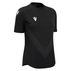 Damski jersey Macron Dryad. Czarne koszulki sportowe damskie Macron, bez wzorów, z jersey, bez kołnierzyka, bez ramiączek, do piłki nożnej. Za 211.00 zł.