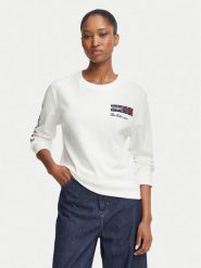Tommy Jeans Bluzka DW0DW23807 Biały Relaxed Fit. Białe koszule damskie Tommy Jeans, xl, bez wzorów, z bawełny, bez kołnierzyka, bez ramiączek. Za 264.99 zł.