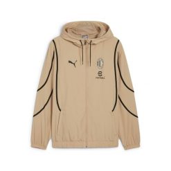 Kurtka Prematch Milan AC 2024/25. Brązowe kurtki męskie Puma, m, bez wzorów, z materiału, eleganckie, bez kaptura. Za 347.75 zł.