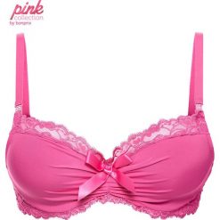 Biustonosz usztywniany z połyskującymi kamieniami Pink Collection bonprix matowy różowy. Biustonosze marki bonprix. Za 37.99 zł.