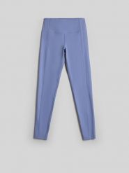 4F Legginsy do jogi szybkoschnące damskie - niebieskie XS. Niebieskie legginsy damskie 4f, l, bez wzorów, z materiału, z podwyższonym stanem, na fitness i siłownię. Za 149.99 zł.