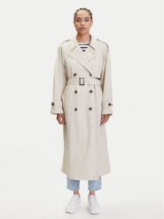 Tommy Hilfiger Trencz WW0WW45632 Beżowy Oversize. Brązowe płaszcze damskie Tommy Hilfiger, l, bez wzorów, z syntetyku, bez kaptura. Za 1,059.00 zł.