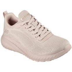 Buty do chodzenia damskie Skechers Bobs Squad Chaos. Brązowe obuwie sportowe damskie Skechers, bez wzorów, z materiału, trekkingowe, Skechers Sport. Za 390.00 zł.
