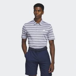 Two-Color Striped Polo Shirt. Białe koszulki sportowe męskie Adidas, m, bez wzorów, z materiału, bez kołnierzyka, bez ramiączek, na golfa. Za 211.15 zł.