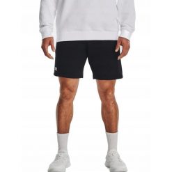 Spodenki fitness męskie Under Armour Rival Fleece. Czarne krótkie spodenki sportowe męskie Under Armour, l, bez wzorów, z dresówki, na fitness i siłownię. Za 129.99 zł.