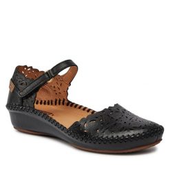 Półbuty Pikolinos. Czarne półbuty damskie Pikolinos, bez wzorów, bez obcasa, na koturnie, bez zapięcia. Za 489.99 zł.